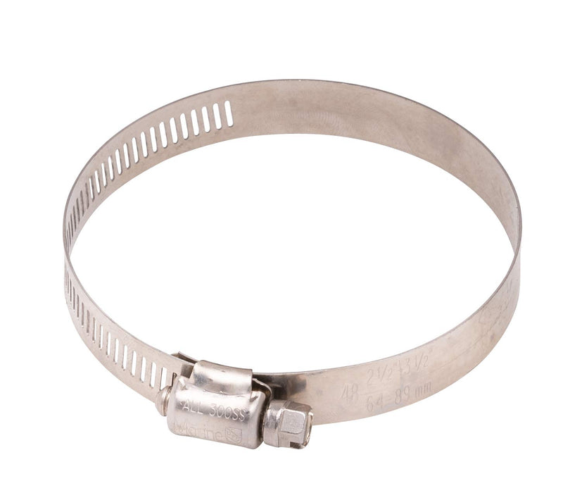 2-1/2" to 3-1/2" Diameter Stainless Hose Clamp, 9/16" Wide Band, (48) 300 SS, 18-8 S/S