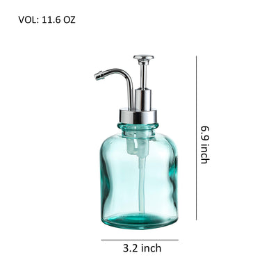 Clear Glass Soap Lotion Dispenser Set, Unique Design Pump, for Bathroom, Kitchen