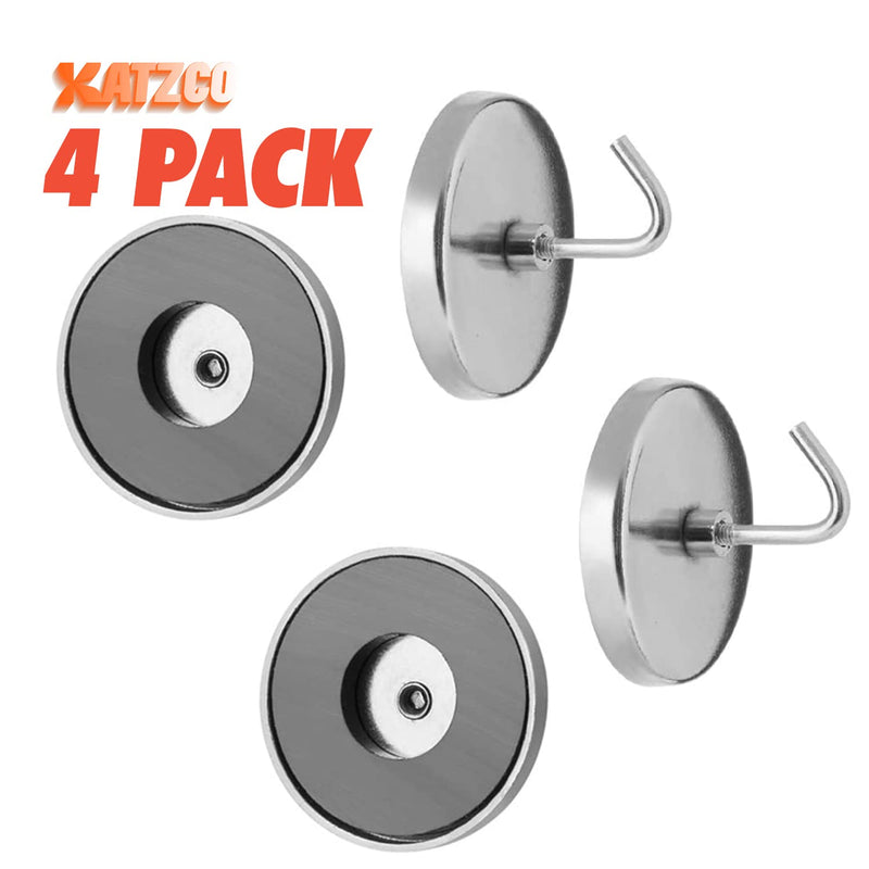 Katzco 2 Inch Magnetic Hooks - Pack Of 2 - Powerful Magnetic Hooks HeavyDuty