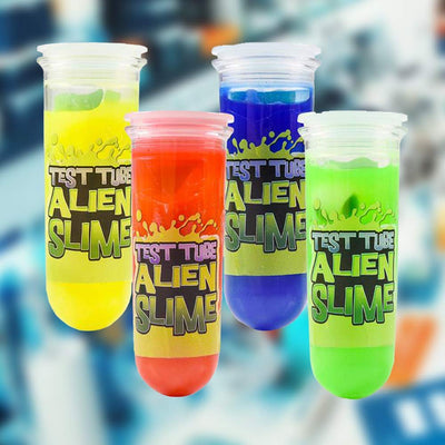 Kicko Alien Tube Slime - Pack of 12 Colored, Gooey, and Squishy Slime with Alien Inside