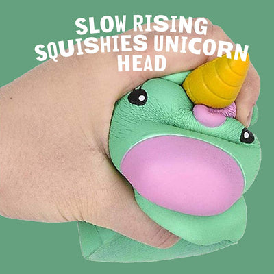 Kicko Slow Rising Toy Unicorn Head Squishies for Stress Relief, Sensory Toy, Party Supply