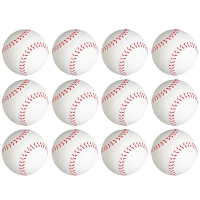 Kicko 2.5 Inch Baseball Stress Ball - 12 Pieces Squishy Sports Toy - Party s, Hand