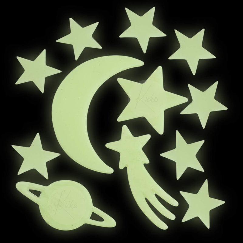 Kicko Glow in The Dark Star Stickers - 12 Pack - for Kids, Party Favors, Stocking