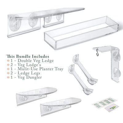 Window Garden Veg Ledge Shelf Starter Pack Bundle - Grow The Indoor Garden of Your Dreams