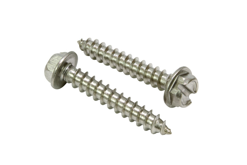 8 X 1" Stainless Slotted Hex Washer Head Screw, (100 pc), 18-8 (304) Stainless Steel