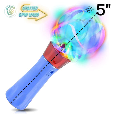 Kicko Light-Up Orbital Cyclone Spinning Wand - 1 Pack - LED Illuminated Spinny Twister