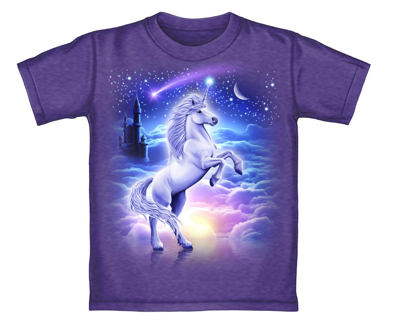 Unicorn Kingdom Purple Youth Tee Shirt (Extra Small 2/4