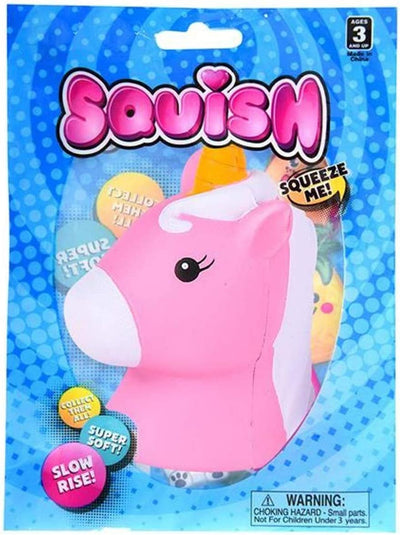 Kicko Unicorn Head Toy for Stress Relief - 2 Pack - for Sensory Toy, Party Supply - 4.5