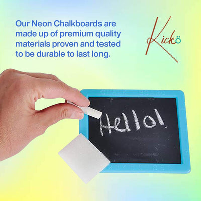 Kicko Neon Chalkboard Sets - Pack of 12 - 5 x 4 Inch Chalkboard with Bright Neon Borders