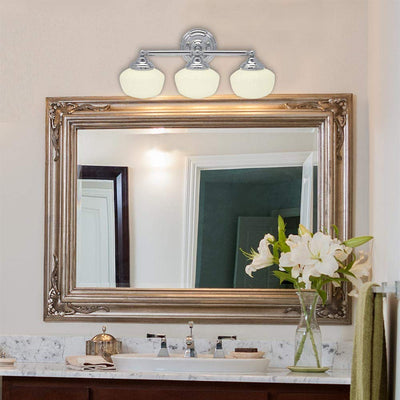 Hamilton Hills Triple Rounded Glass Light Fixture Vanity Bathroom Lights Classic