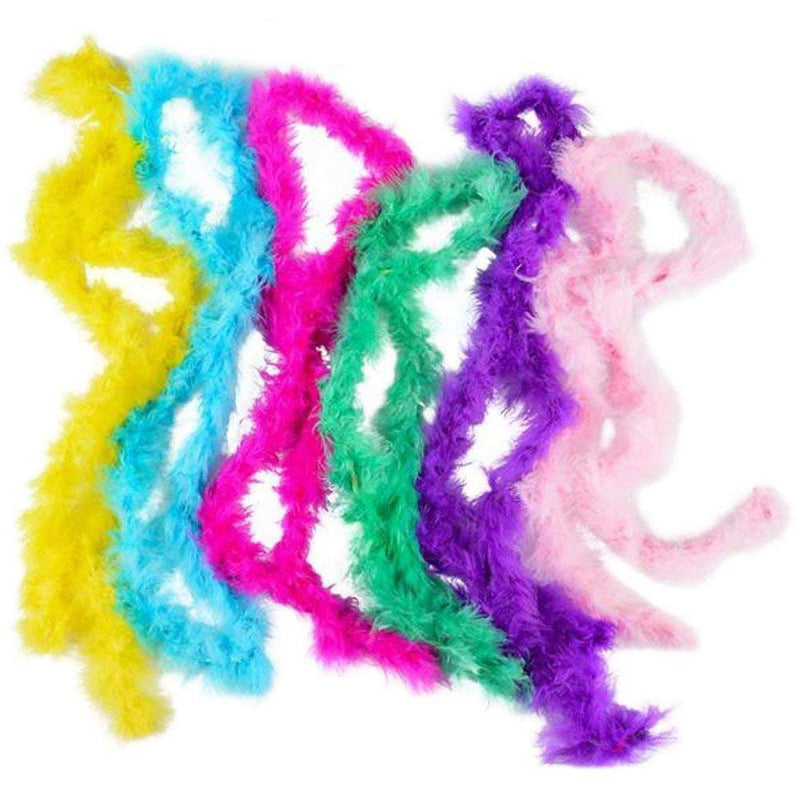 Kicko Mini Marabou Feather Boas - 12 Pack of 44 Inches - Assorted - for Halloween