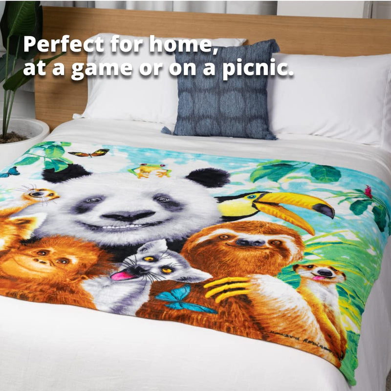 Zoo Animals Super Soft Plush Fleece Throw