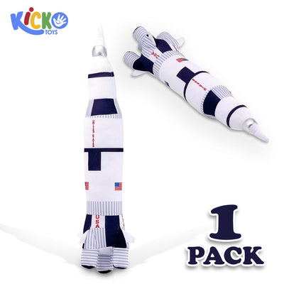 Kicko Plush Rocket Ship Toy - 1 Pack - 17.5 Inch - for Kids, Birthday Party Favors