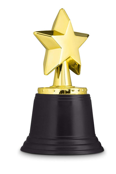 Neliblu Star Gold Award Trophies 4.5" Gold Star Trophy for Awards, Winners, Academy Awards