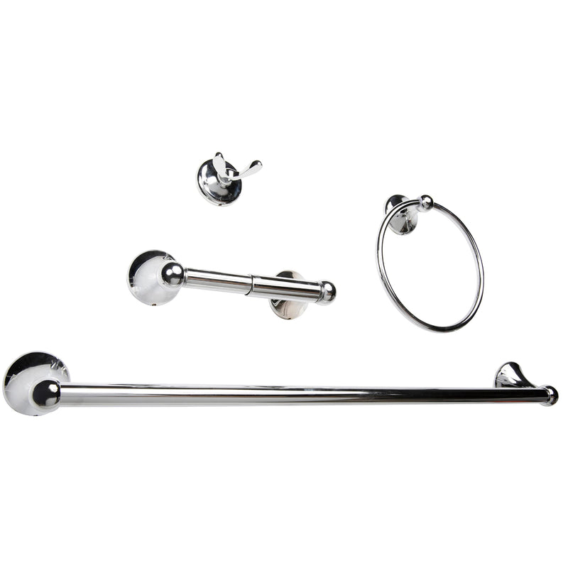 Bathroom Hardware Accessory Set Includes 24 Towel Bar, Toilet Paper Holder, Hand Towel