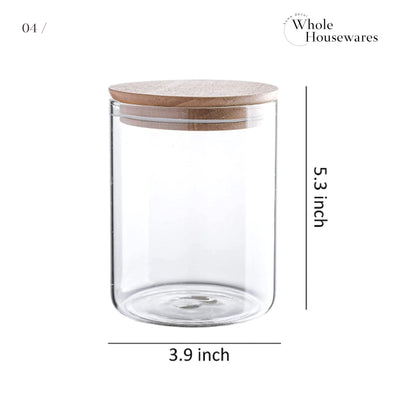 45 FL Ounce Clear Glass Canisters/Jars For Food Storage with Airtight Stainless Steel