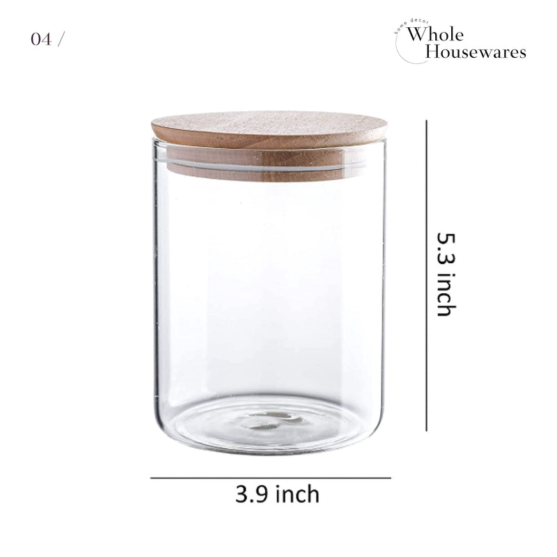 45 FL Ounce Clear Glass Canisters/Jars For Food Storage with Airtight Stainless Steel