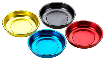 Katzco Magnetic Mini Tray Holders - 4 Pack Multi Color - Use in Garage, Home, Construction