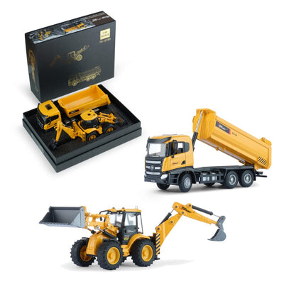 Top Race Diecast Set Dump Truck and Excavator Toy with BackhoeWonderful Easter Gifts