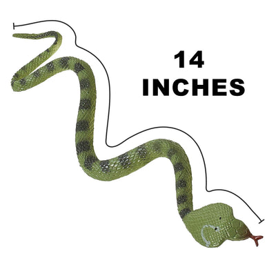 Kicko 14 Inch Assorted Big Rainforest Snakes - 12 Pieces Stretchy Limbless Replica