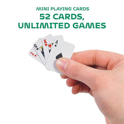 Kicko Mini Playing Cards - Pack of 12, 2.5 Inch Plastic Coated Miniature Poker Cards