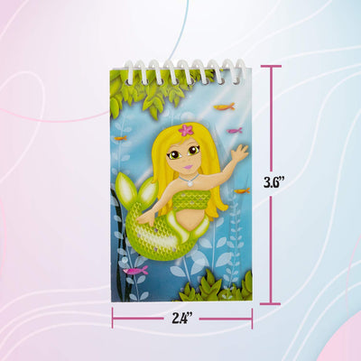 Kicko Mermaid Spiral Notebooks - 12 Pack - 2.4 x 3.6 Inch - for Kids, Party Favors