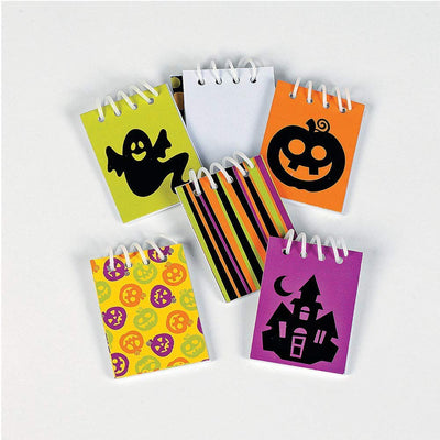 Kicko Assorted Halloween Spiral Notepads - 25 Pages per Notebook, Pack