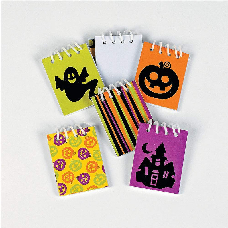 Kicko Assorted Halloween Spiral Notepads - 25 Pages per Notebook, Pack