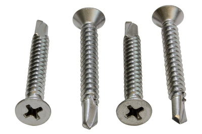 10 X 1-1/2'' Stainless Flat Head Phillips Self Drilling Screw, (25 pc), 18-8 (304