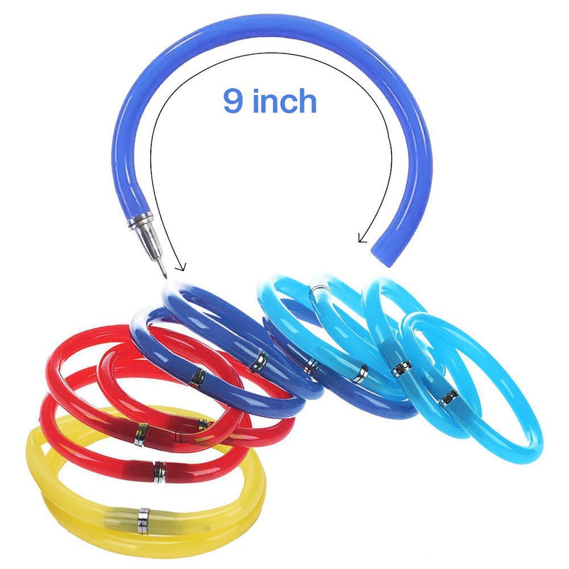 Kicko Bendy Ballpoint Bracelet Pen - 12 Pack - Fashionable Magnetic Snap Wristbands