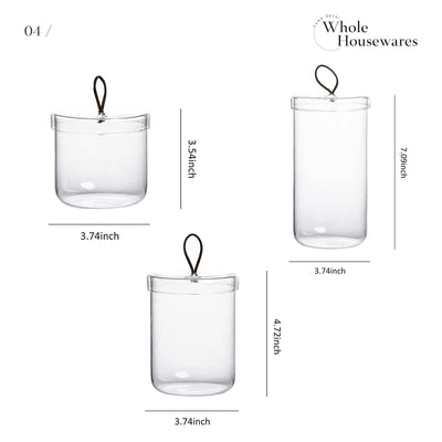 Glass Apothecary Jars-Cotton Jar-Bathroom Storage Canisters/Set