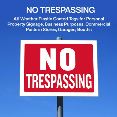 Kicko No Trespassing Sign - 4 Pack - 12 x 16 Inch - All-Weather - Private Property Warning