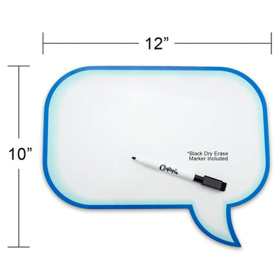 Speech Bubble Dry Erase Board Decorative Prop with Magnetic Back for Fridge, Student