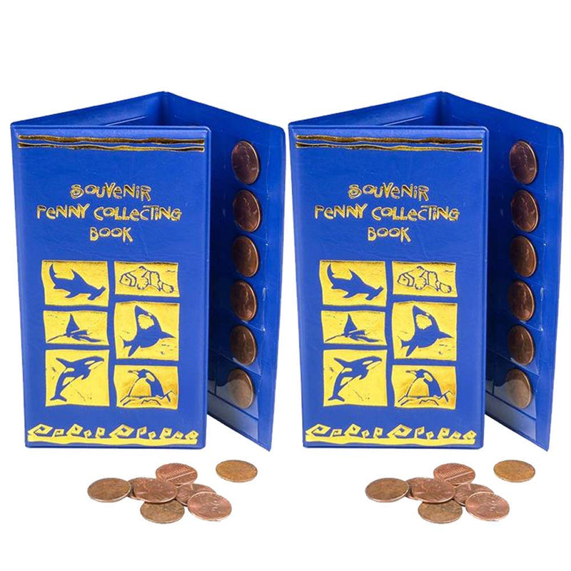 Kicko Penny Souvenir Book Holders - 2 Pack - 72 Pennies - 3.5 x 6 Inches - Ocean Themed