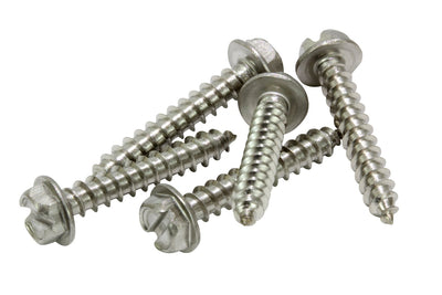 10 X 1/2" Stainless Slotted Hex Washer Head Screw, (50 pc), 18-8 (304) Stainless Steel