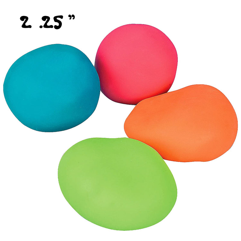 Kicko Sensory Squeeze Balls - 4 Pack - 2 Inch - Colorful Soft Stretchy Stress Balls