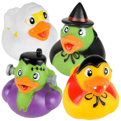 Kicko Halloween Monster Rubber Duckies - 2 Inch Assorted Spooky Ducks, Set