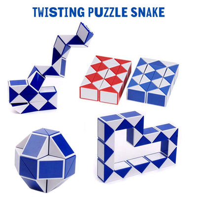 Kicko Assorted Twisting Puzzle Snake - 12 Pack Brain Teaser Toys - Stimulate, Classroom