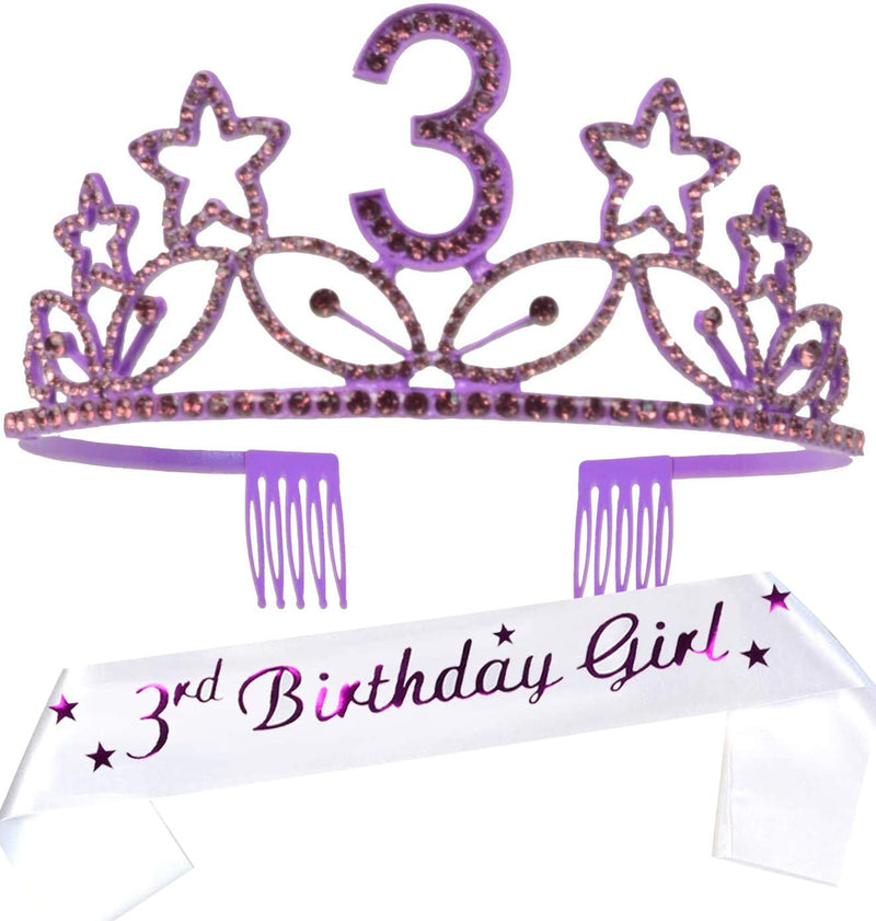 3rd Birthday, 3rd Birthday Decorations for Girls, 3rd Birthday Crown,3rd Birthday Tiara