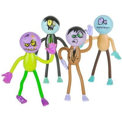 Kicko Bendable Zombies - Pack of 12 Assorted Mini Stretchy Monster Action Figures for Kids