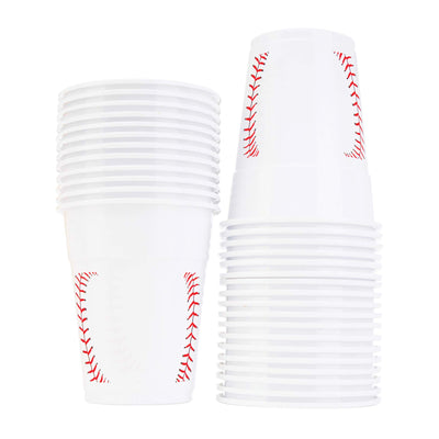 Baseball Party Cups Bulk Pack Of 30 Plastic Cups For Birthday Party Supplies, Baseball