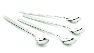 CRUX Long Handled Iced Tea, Ice Cream, Espresso, Bar Spoon, Set of 8, 18/10 Stainless