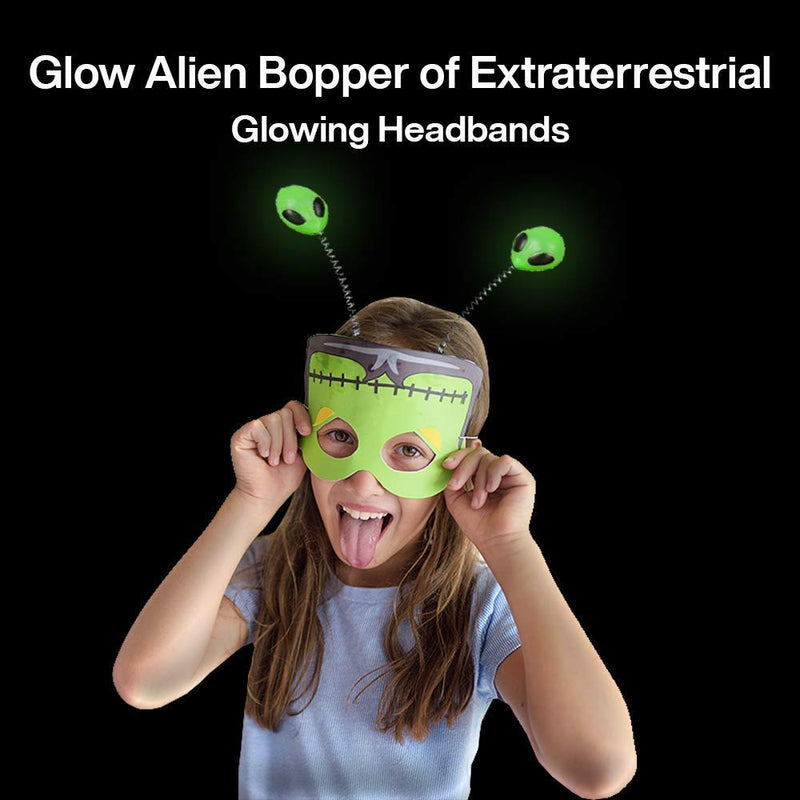 Kicko Glow Alien Bopper of Extraterrestrial Glowing Headbands - Alien-faced Antenna, 10