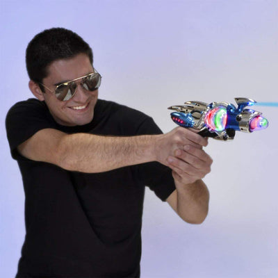 Kicko Toy Gun - Blue Light-Up Noise Blaster - 3 Pack - 11.5 Inches Long with Cool and Fun