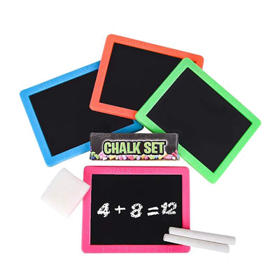 Kicko Neon Chalkboard Sets - Pack of 12 - 5 x 4 Inch Chalkboard with Bright Neon Borders