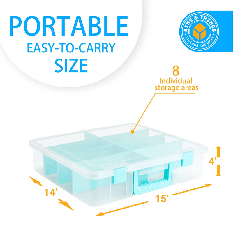 Storage Container With Organizers - 8 Compartments 15x4x14 (Inches) - Blue