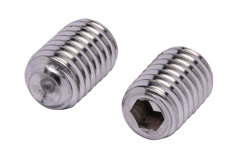 8-32 X 3/8" Stainless Set Screw with Hex Allen Head Drive and Oval Point (100 pc), 18-8