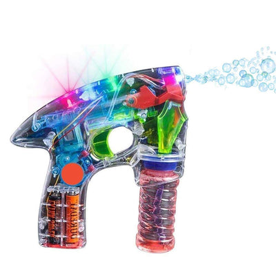 Kicko Bubble Gun Blower Machine - Light-up LED Transparent Blaster - for Kids, Playing