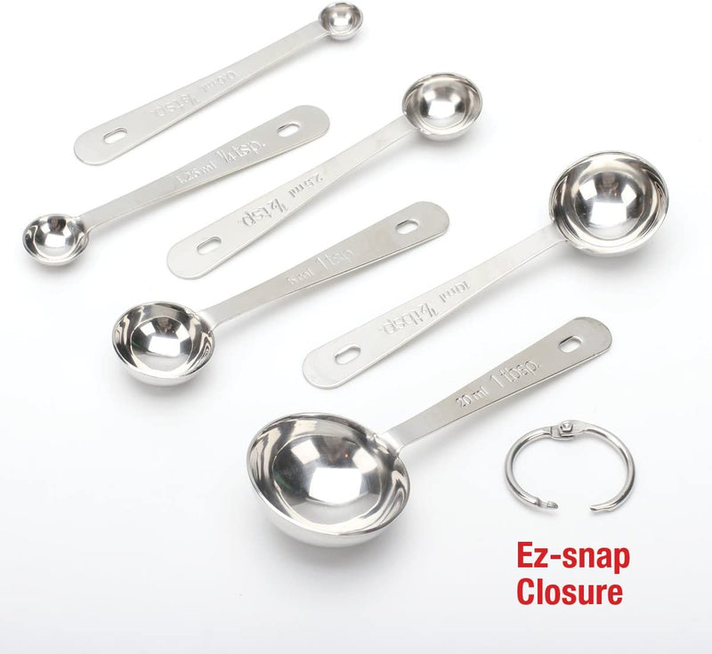 Measuring Spoons 18/8 Stainless Steel Round Spoon Design Set