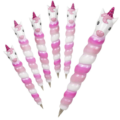 Kicko Unicorn Horn Pen - 6 Pack - Unicorn Pen in Mythical Creature Design - Unicorn